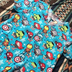 Marvel Avengers scrub top